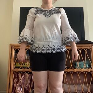 Bell 3/4 Sleeved Eyelet blouse from Gap